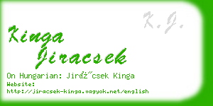 kinga jiracsek business card